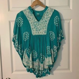 Teal Summer Festival/Boho Top • one size